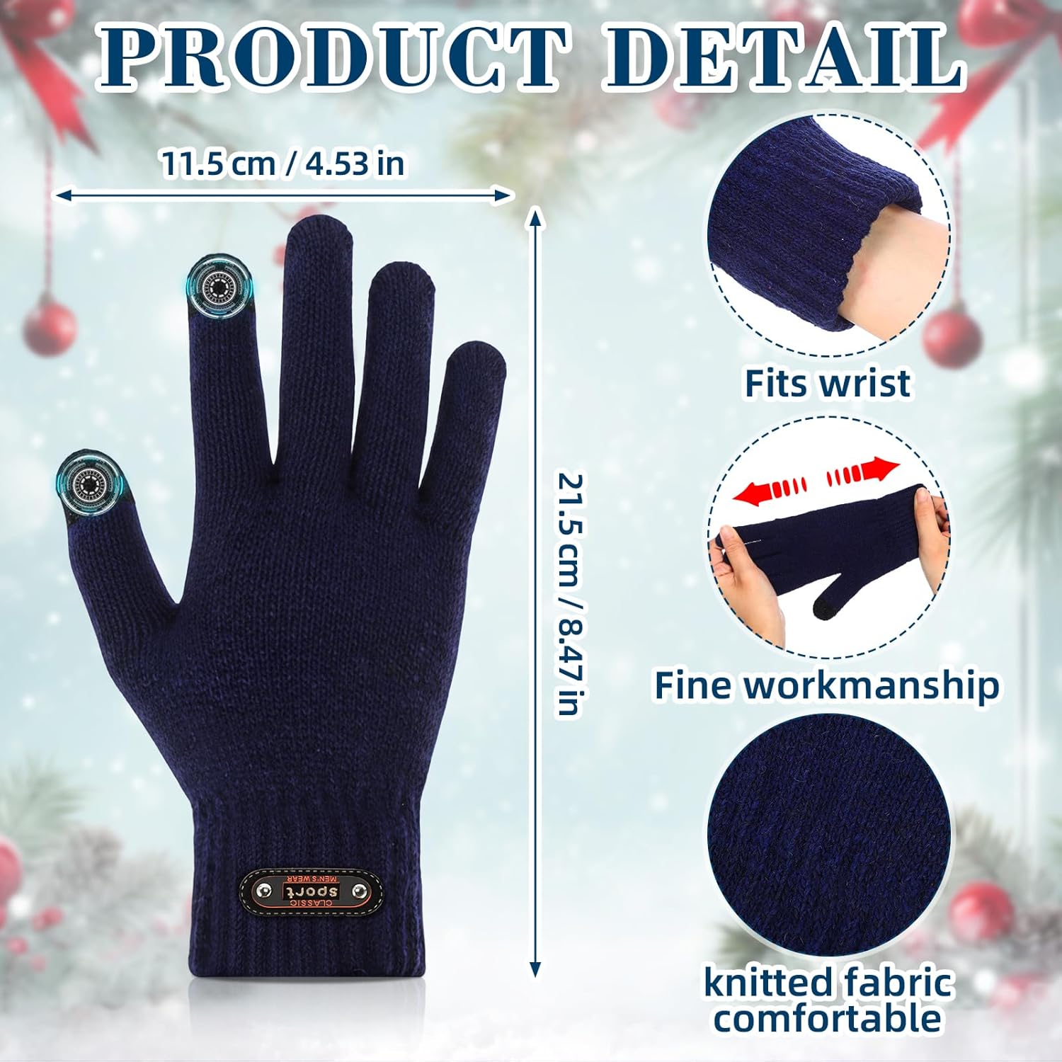 Cutecrop 40 Pairs Winter Gloves Bulk Stretch Knitted Touchscreen Gloves Elastic Winter Warm Cuff Texting Mittens for Men Women Running Cycling Driving