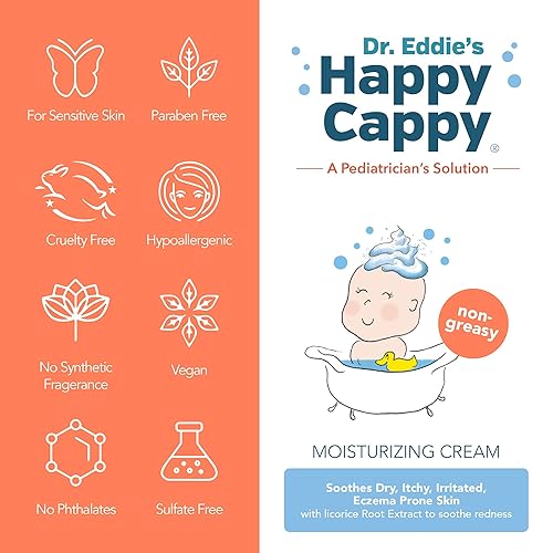 Miniatura 7 de Happy Cappy - Crema hidratante para niños alivia la piel seca picazón irritada propensa al eczema probada por dermatólogos sin fragancia sin tinte