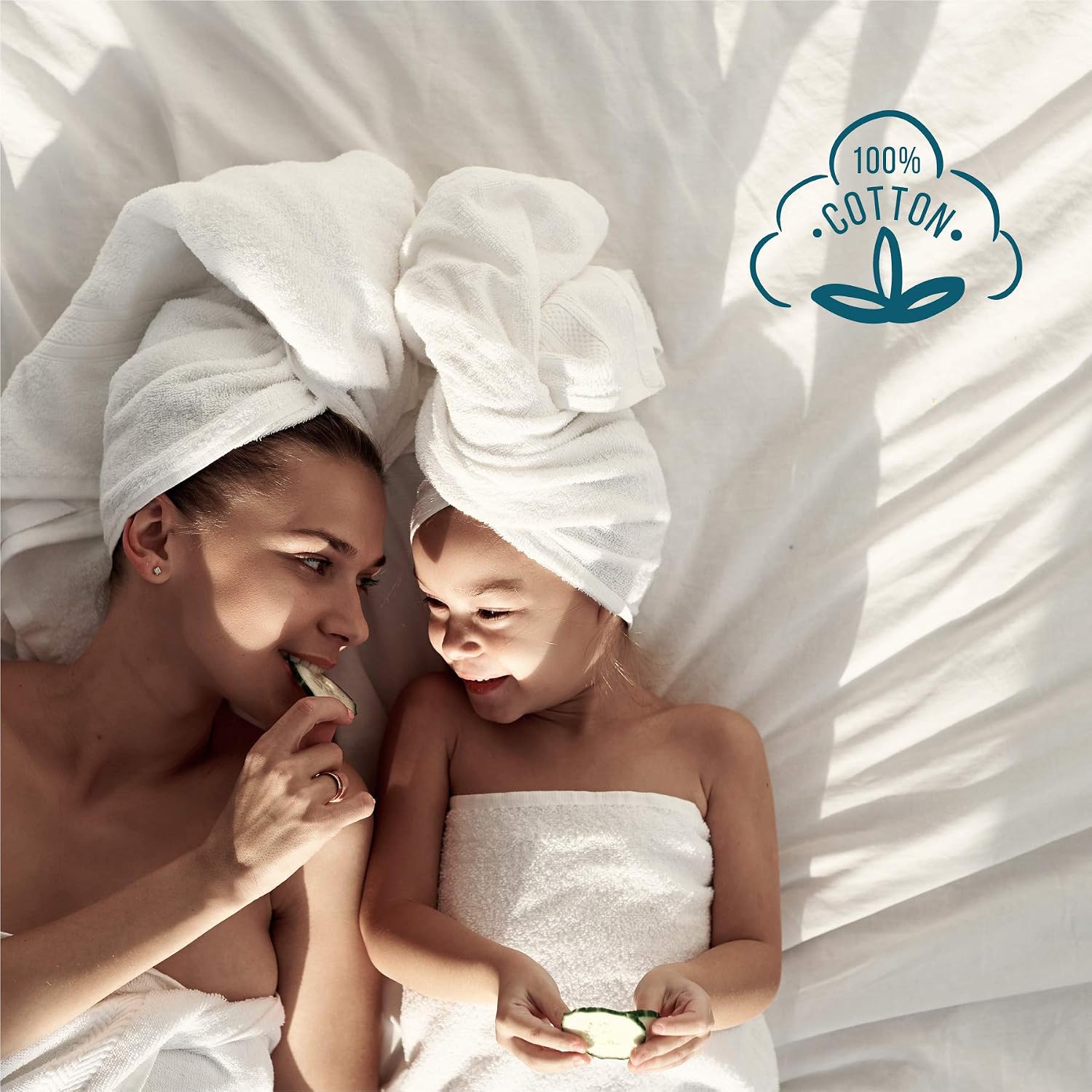 Bedsure White Bath Towels Set for Bathroom - 2 Bath Towels, 2 Hand Towels, 6 Washcloths, Cotton Hotel Quality Absorbent 10 Pack Bath Linen Towel Sets