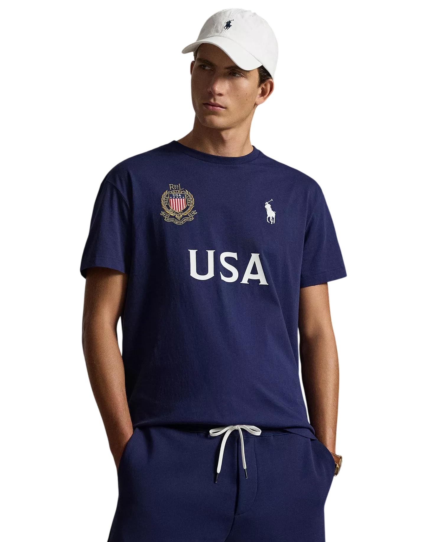 Men’s Classic Fit USA Jersey T-Shirt, Navy, Medium
