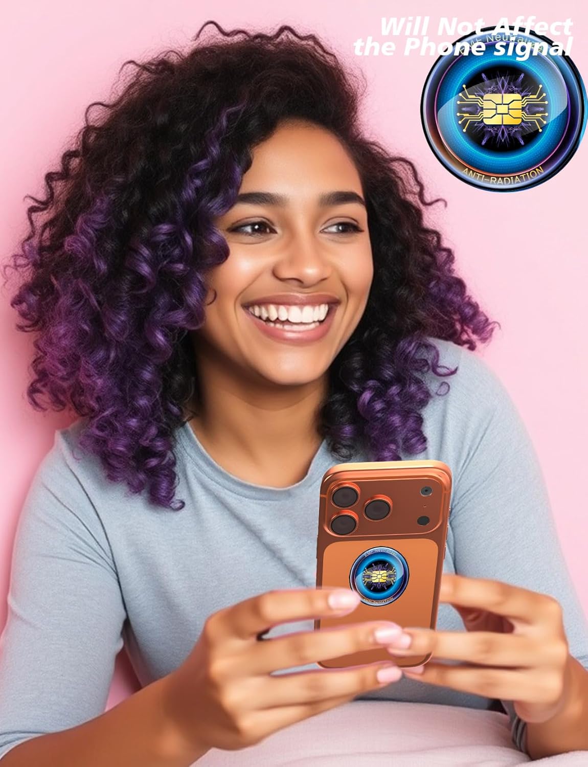 Cell Phone Protection Neutralizers Stickers for Smart Phones/Tablets/Laptops/Computer/WiFi/Priner/TV Electronic Devices Blocker 12 Pcs Blue