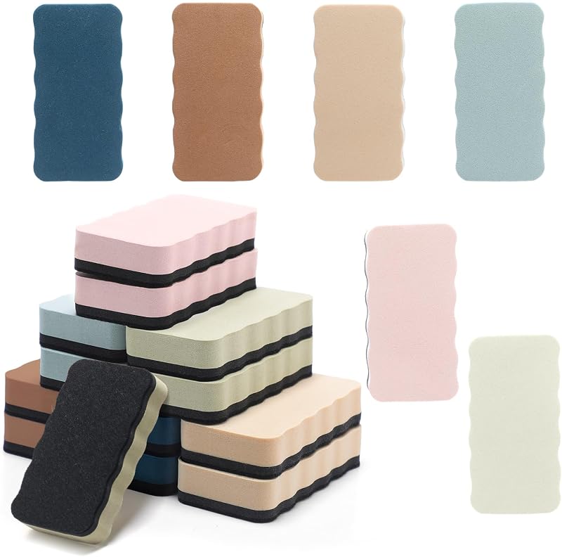 12 Pcs Dry Erase Eraser Back to School Magnetic Whiteboard Erasers for Classroom Morandi Color Whiteboard Cleaning Pads Classroom Must Have Teacher Supplies for School Office Home(Solid)