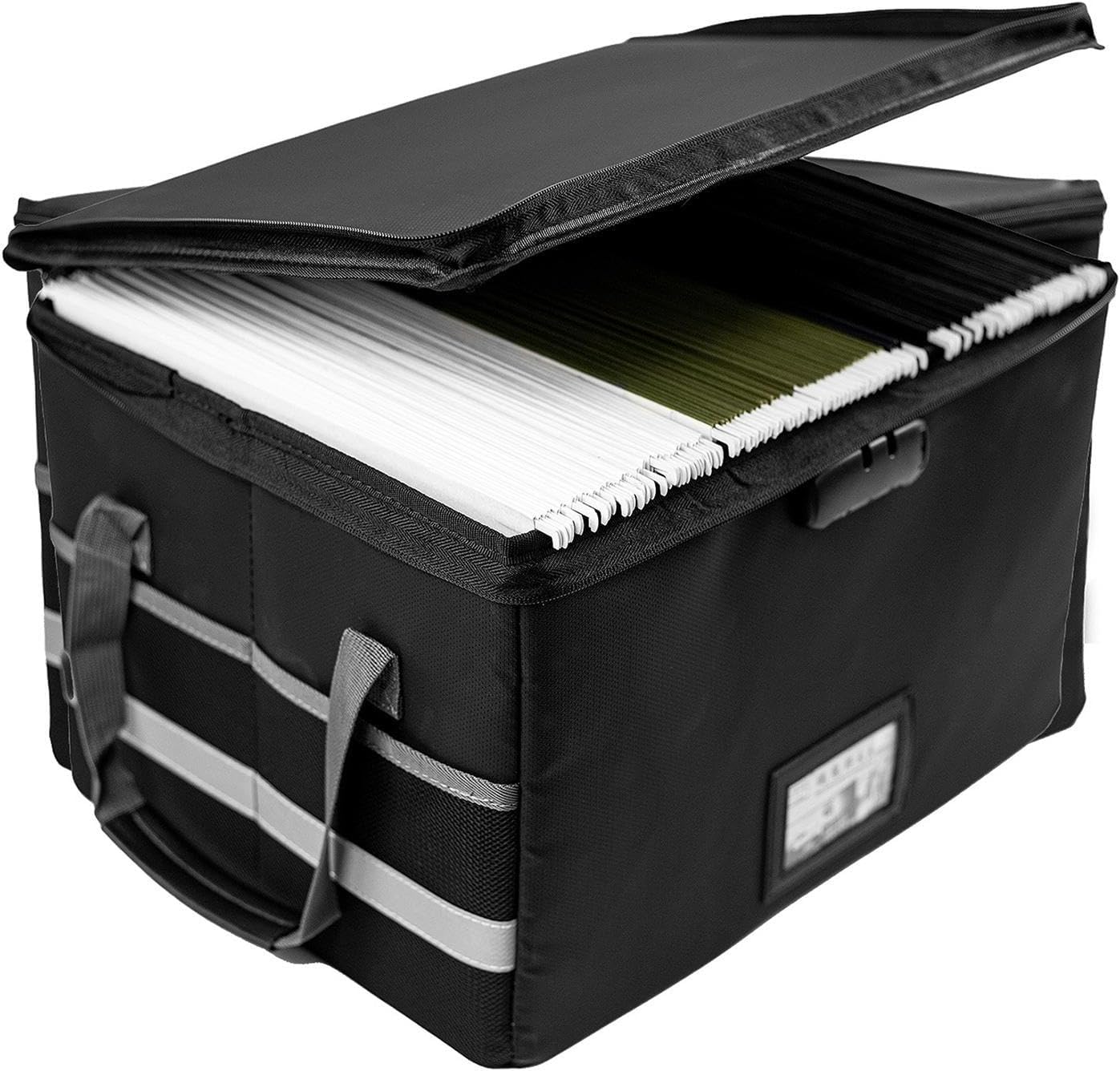 Waterproof Fireproof Document Box, Portable Fireproofs File Storage Safe with Lock, Filing Cabinet for Legal Papers, Cash, Files, Folders, Home, Office, Business, or Crisis Use