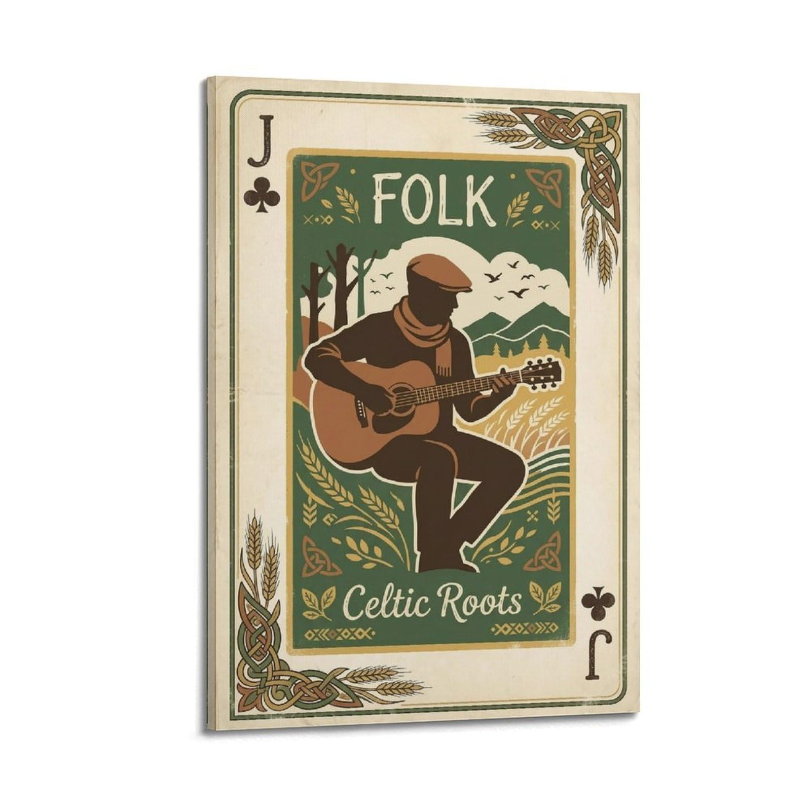 XKUGA Poster vintage con musica folk celtica, stampa su tela moderna decorativa su tela, decorazione artistica da parete ideale per la famiglia, la grotta degli uomini, la sala giochi, la camera da