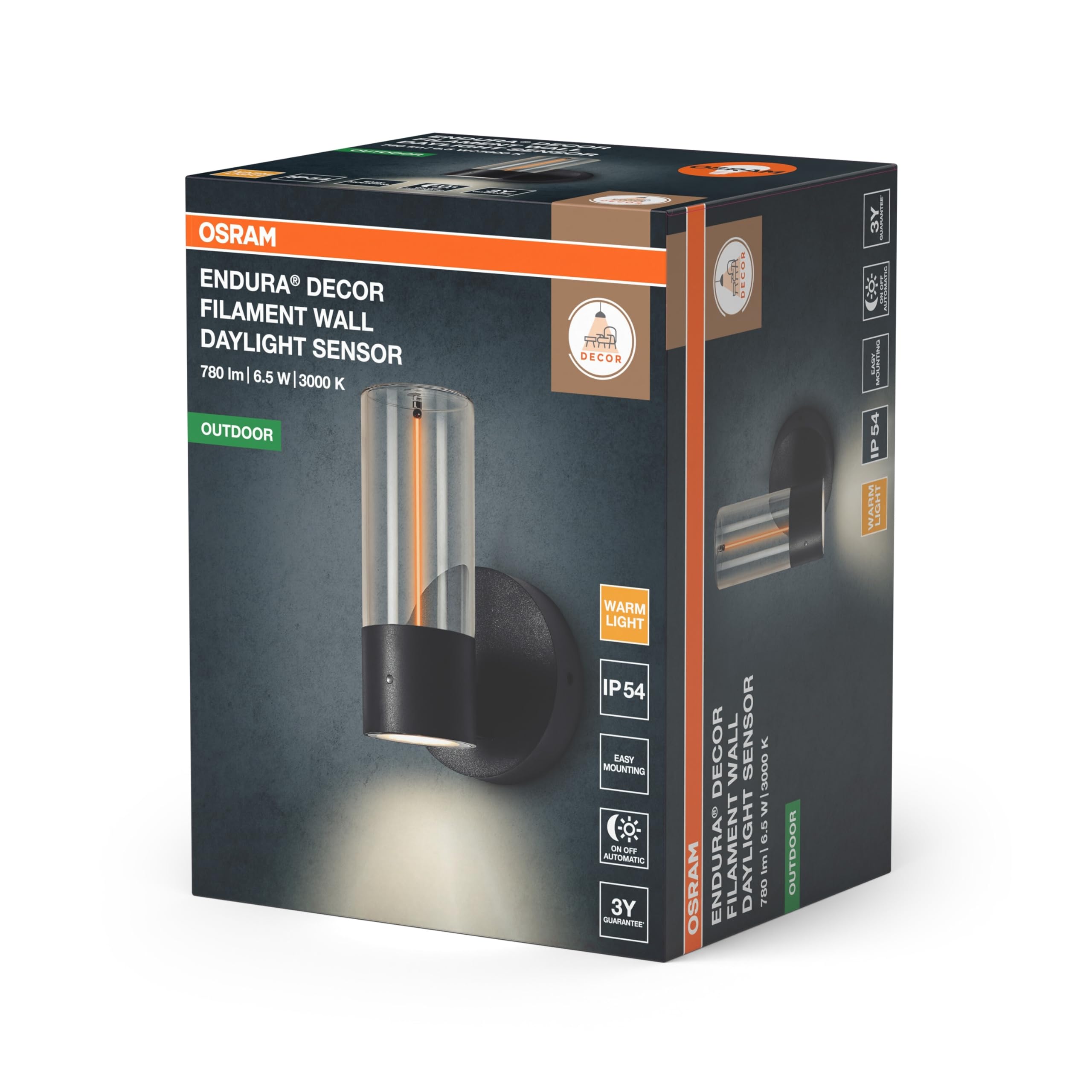OSRAM ENDURA DECOR Filament Lampa Ścienna 6.5W Antracyt