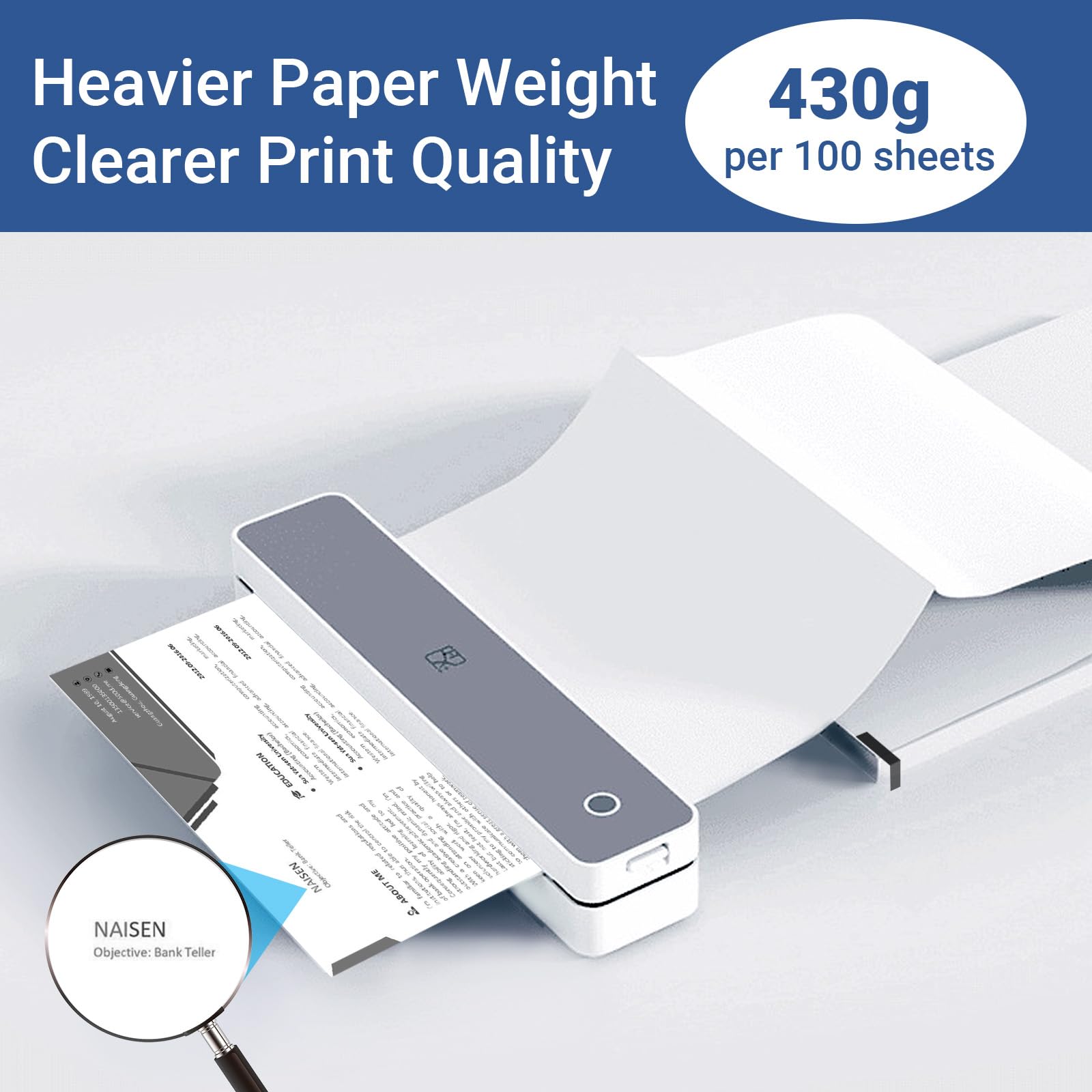 200 Hojas de Papel Térmico A4 - Papel Térmico Impresora, 210×297 mm, 70g/m² Papel de Pulpa de Madera Pura, Sin BPA, Compatible con la Mayoría de Impresoras Térmicas A4