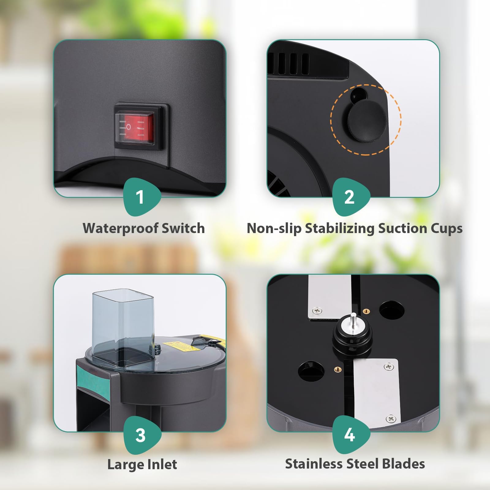 Tritatutto elettrico multifunzione, affettaverdure automatico, con lame in acciaio inox per una preparazione efficiente degli alimenti