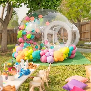 Garden Igloo Dome Inflatable Bubble House Garden Igloo Tent，Outdoor Dome Bubble House，PVC Waterproof Garden Dome House Suitable for Patio and Dining Places，with Blower