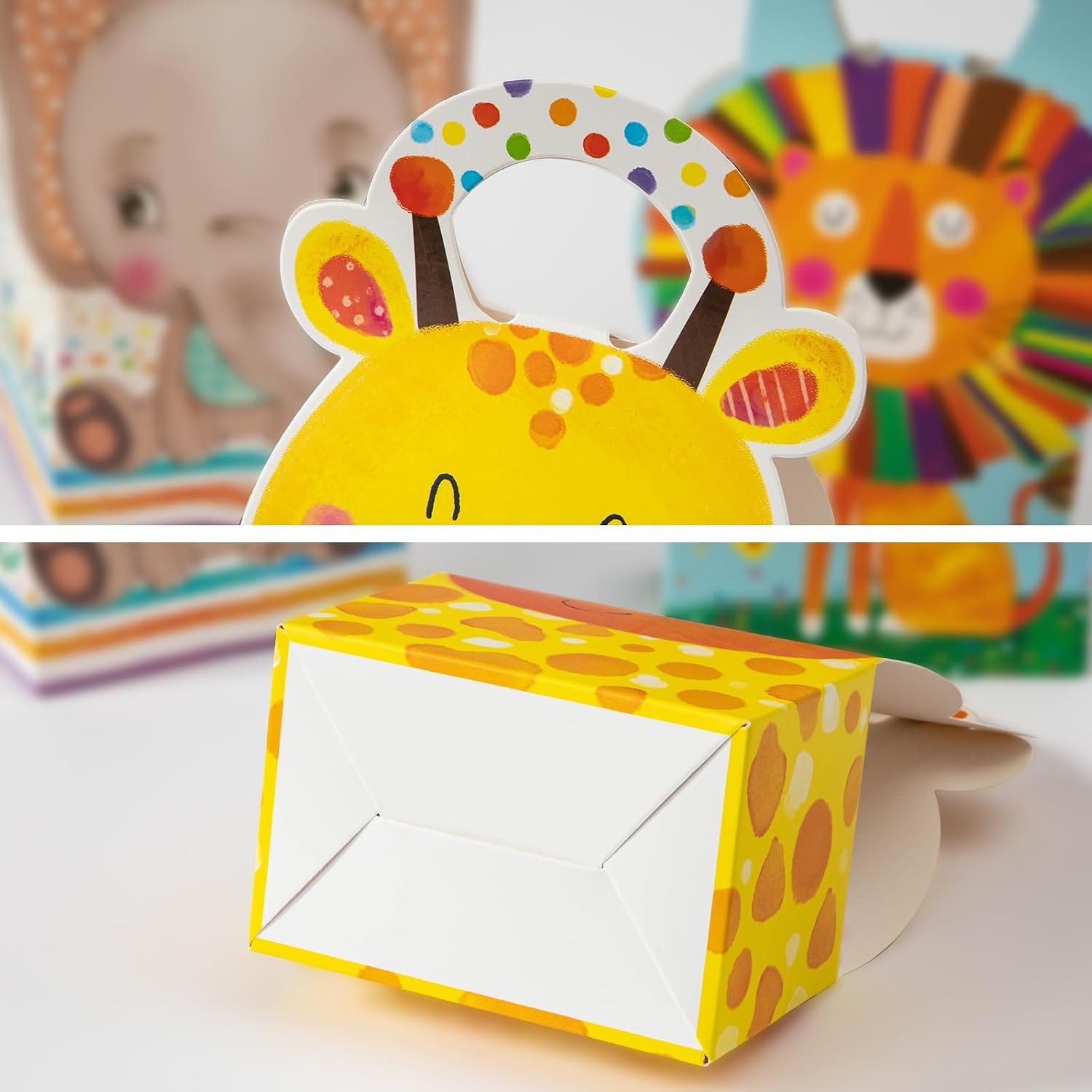 12 Pack Jungle Safari Party Favor Boxes Zoo Animal Treat Gift Box | Theme Happy Birthday Goodies Bags Treat Candy Boxes for Kids Baby Shower Party Decorations Supplies
