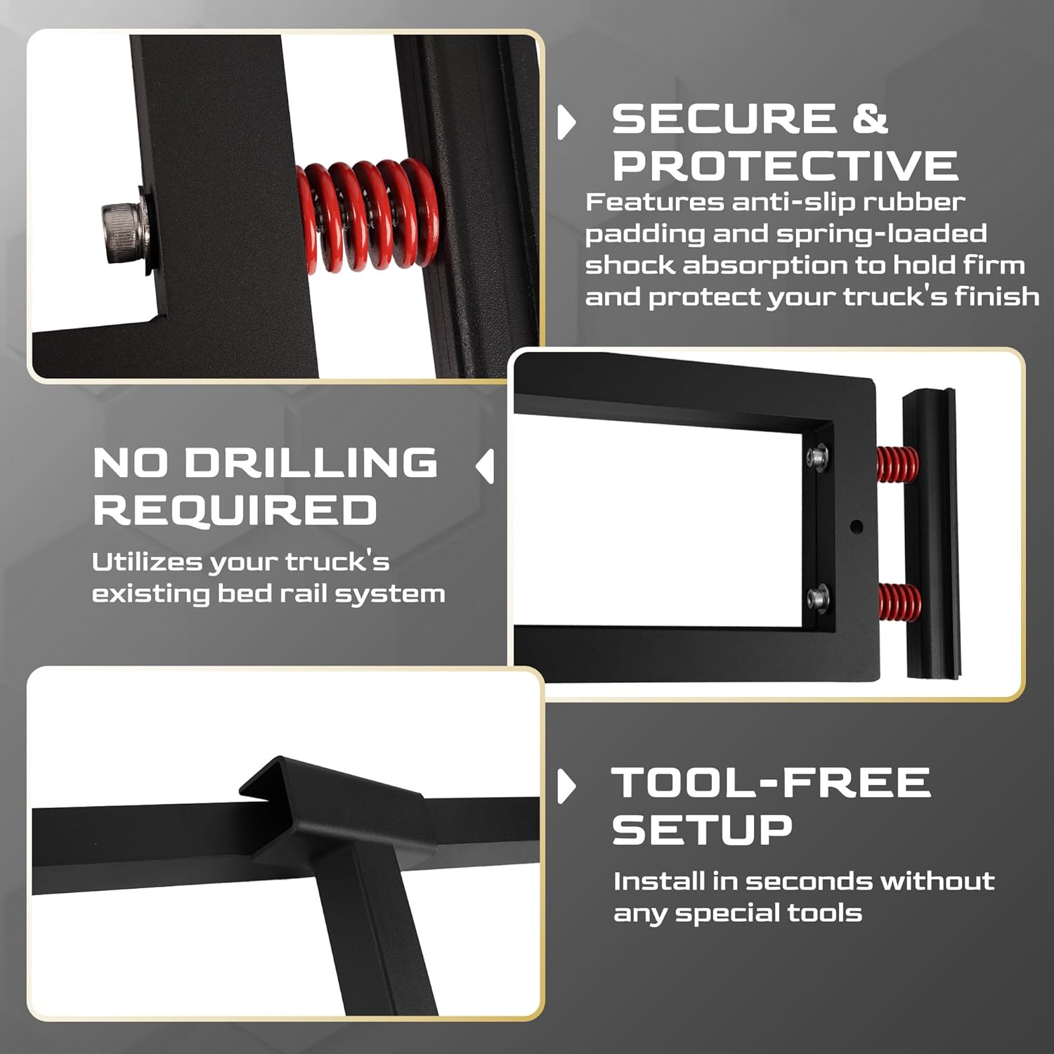 Truck Bed Divider for 2024-2025 Ford F-150 Cargo Manager with MOLLE Panel Adjustable Organizer Panel Aluminum Ford F-150 Accessories