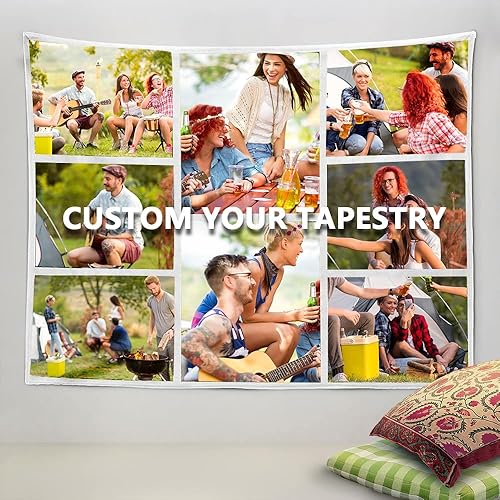 Miniatura 3 de CIRIYA Tapiz personalizado con foto, texto, logotipo para boda, fiesta, dormitorio, sala de estar (29 pulgadas de ancho x 38 largo)