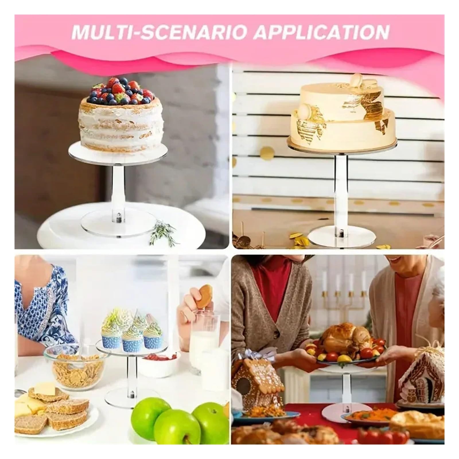 Acryl-Kuchenständer, abnehmbar | Für Hochzeit, Für Dessert, Für Babyparty, Für Geburtstag, Für Muffin