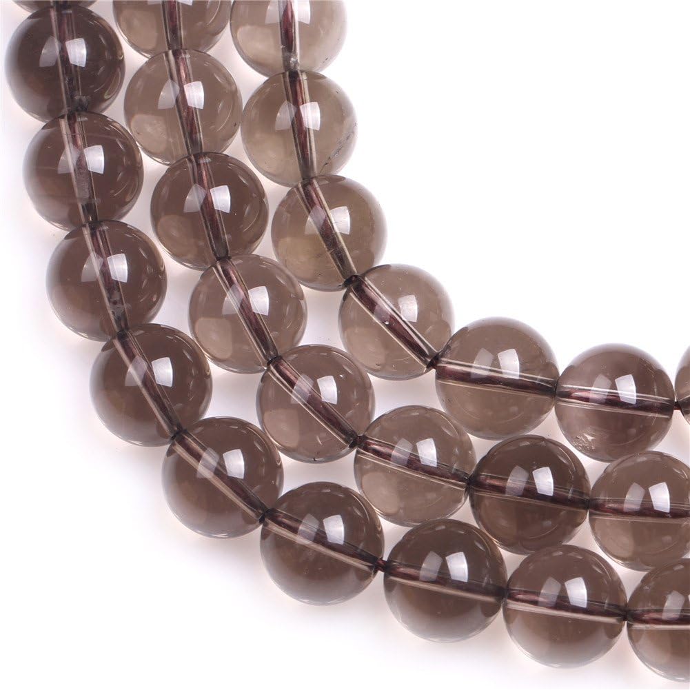 Smoky Quartz Beads for Jewelry Making Natural Semi Precious Gemstone 12mm Round Strand 15" JOE FOREMAN