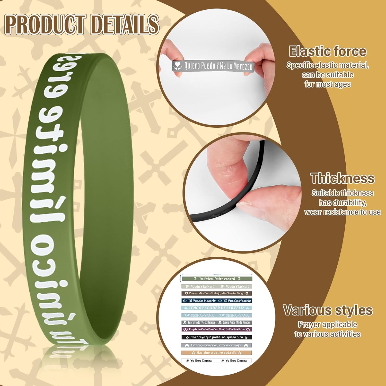 60 Pcs Religious Silicone Bracelets Bulk Christian Scripture Bracelets Rubber Bible Verses Wristbands Scripture Inspirational Belief Wristbands (Bible Style Light Color) - Image 2