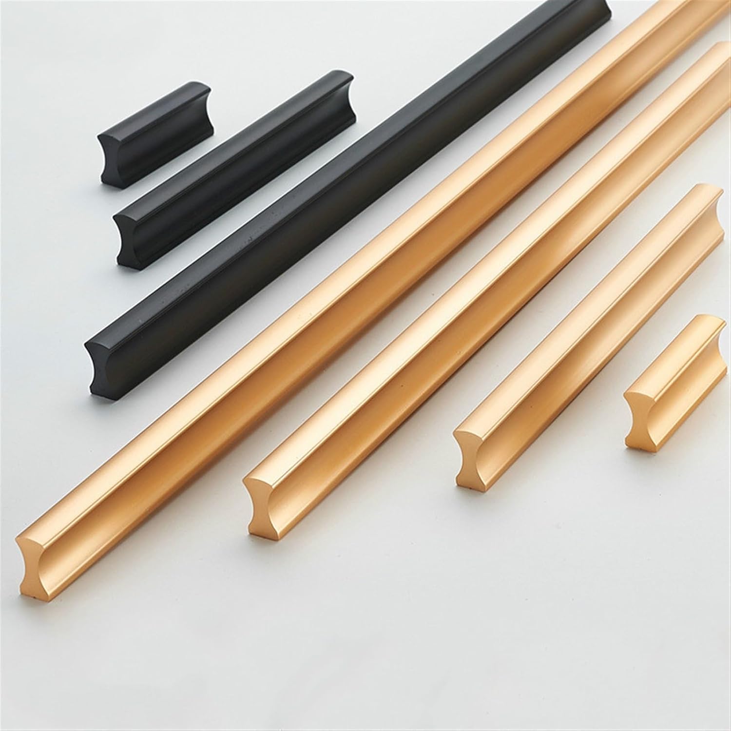 NALsa Aluminum Alloy Lengthened Solid Black Golden Furniture Handles Kitchen Cabinets Wardrobe Drawers Handles Home Decoration 1Pcs (Color : 2070-96-Gold)
