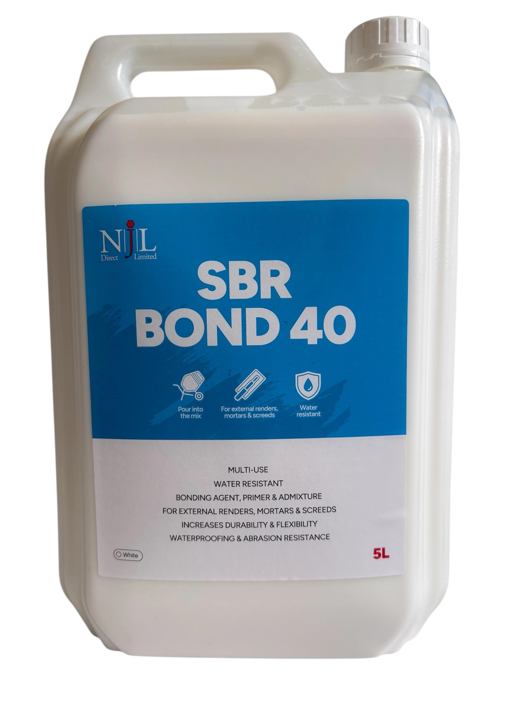 SBR Bond 40 Water Resistant Bonding Agent & Admixture, Primer & Adhesive 5 Litre