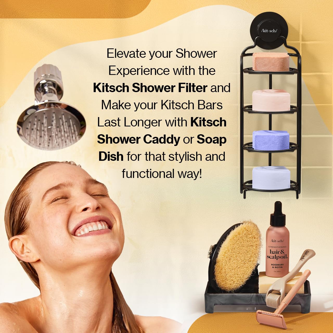 Kitsch Coconut Oil Shampoo Bar - Hydrate & Soften Dry Damaged Hair - Deep Moisturizing Curly Hair Shampoo - Safe Shampoo for Color Treated Hair - Silicone, Paraben & Sulfate Free - 3.2 oz - Image 9