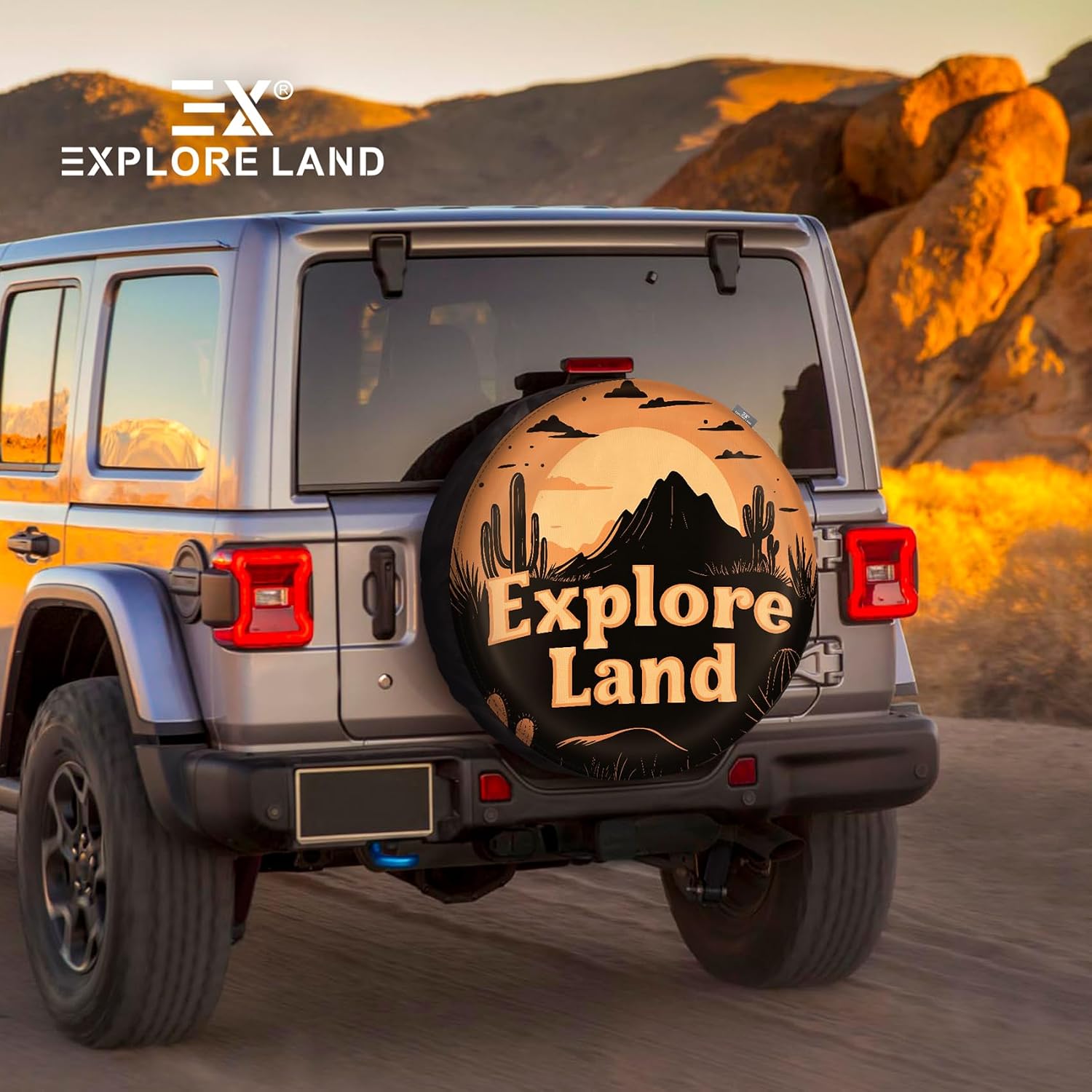 Explore Land 28-29.75 inch Spare Tire Cover Fit Trailer, RV, SUV, Truck, Tough Tire Wheel Soft Cover, Landscape