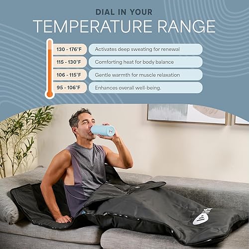 Miniatura 13 de Lifepro Infrared Sauna Blanket for Detox & Relaxation – Low EMF Carbon Fiber Heating, 9 Temp Levels, 5 Colors – Portable Full Body Sauna Blanket