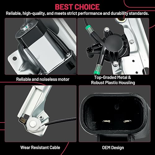 Vista 83 de BDFHYK 741-645 Elevalunas eléctrico con motor para automóvil delantero derecho del pasajero para Chevy Silverado, Tahoe, Suburban, Avalanche