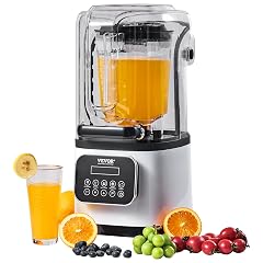VEVOR Commercial Countertop Blenders with Shield 68 oz Jar Blender Combo Stainless Steel 9 Speed 5 Functions for