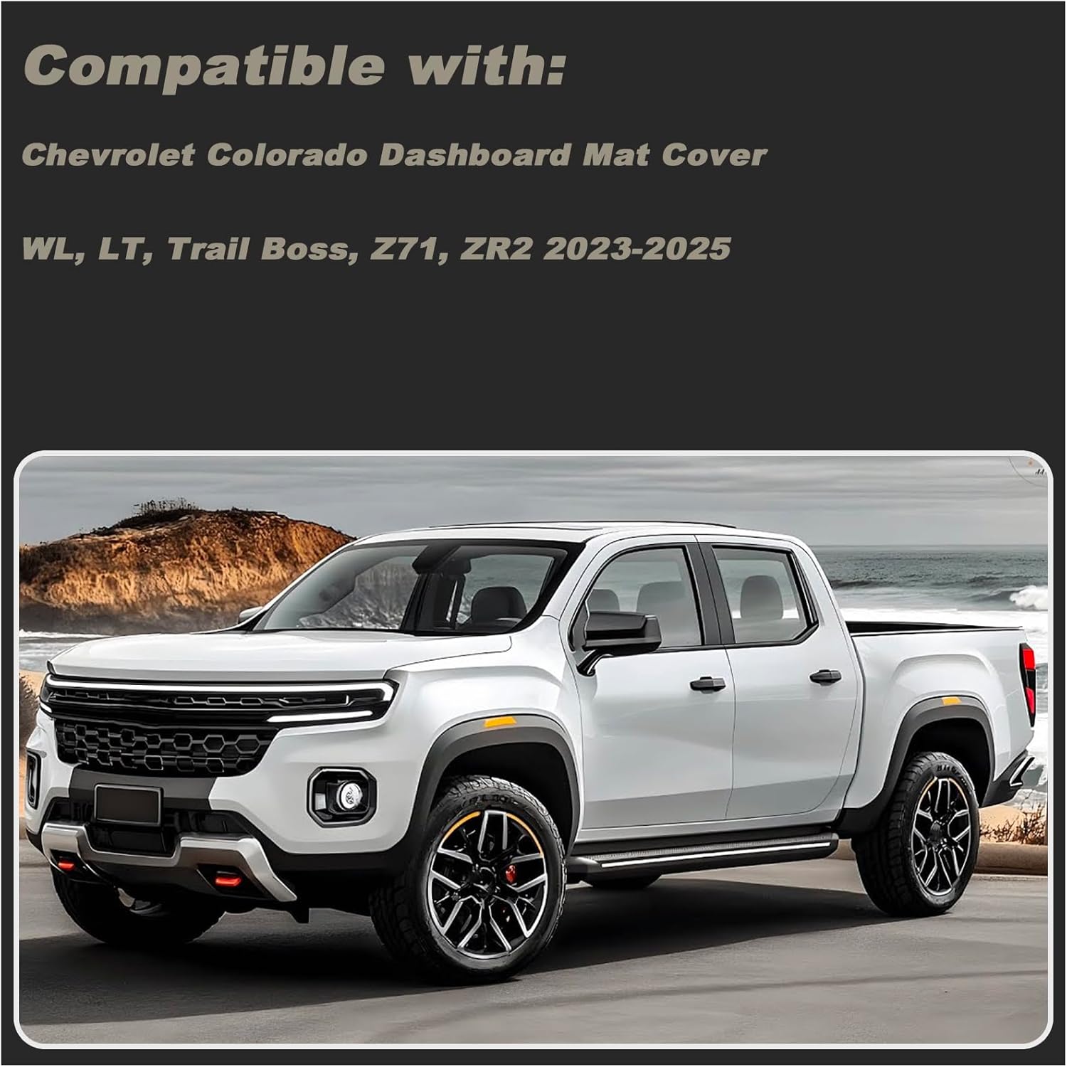 Dash Mat Cover Interior Dashboard Protector pad for Chevrolet Colorado (WL/LT/Trail Boss/Z71/ZR2) 2023 2024 2025 2026 Dashboard Mat Cover Pad Carpet Protector