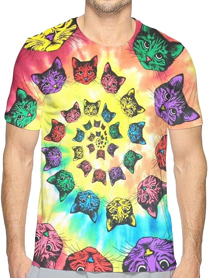 Spiral Cats Catopia Tie Dye Mens 3D 