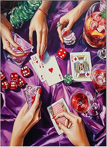 Miniatura 19 de KICHANG Kits de Pintura de Diamante Blanco Retro para Adultos, Arte de Diamante 5D, Kits de Arte de Diamante Redondos de Punto Completo para