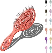 Chiara Ambra Hair Brush without Pulling, Brush for Men and Women, Detangling Brush Also for Curls and Long Hair, Sustainable Detangler Brush, Hair Brushes, Peach
