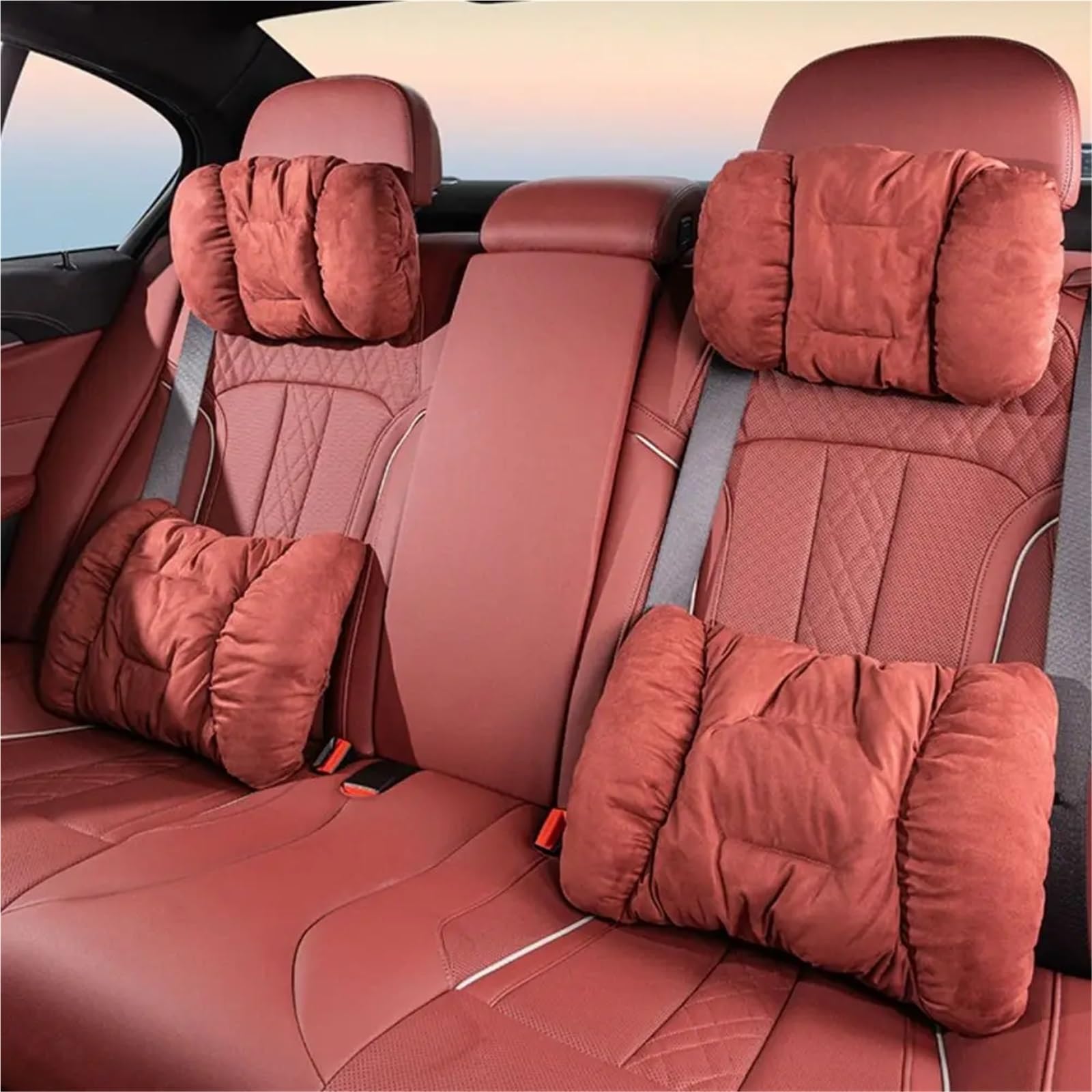 Cervical Reposacabezas Almohada para el Cuello del Asiento del Coche, reposacabezas de Felpa de Invierno, cálida y cómoda, Almohada Lumbar Universal.