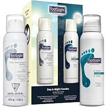 FOOTLOGIX Day and Night Combo 2 Piece Kit Daily Maintenance Formula Mousse DD Cream Mousse Foot Care Set Hydrating Foot Treatment Dry Skin Repair Smooth Feet Routine Day Night Use