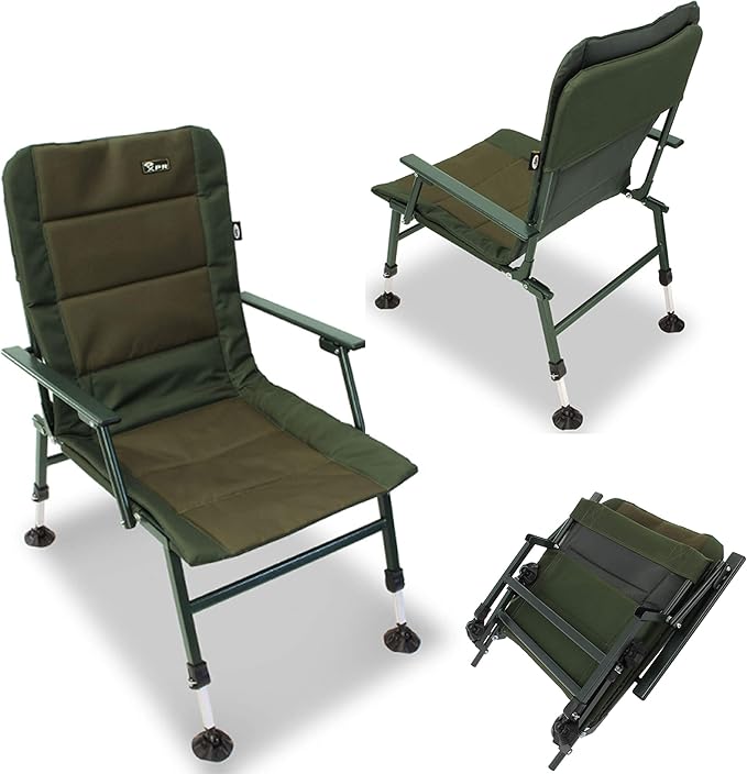 NGT XPR Carp Coarse Fishing Sturdy Chair with Arm Rests with Mud Feet