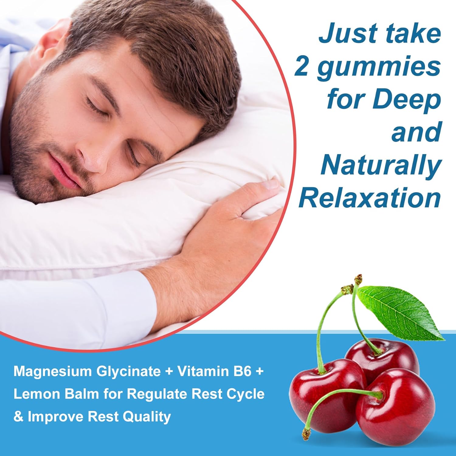 Ashwagandha Gummies, Magnesium Glycinate Gummies 2000mg for Adults, Vitamin B6, Zinc, Rhodiola Rosea, Lemon Balm, Relaxation Support, Natural Zzz, Brain, Muscle, Stamina, Energy, Sugar Free