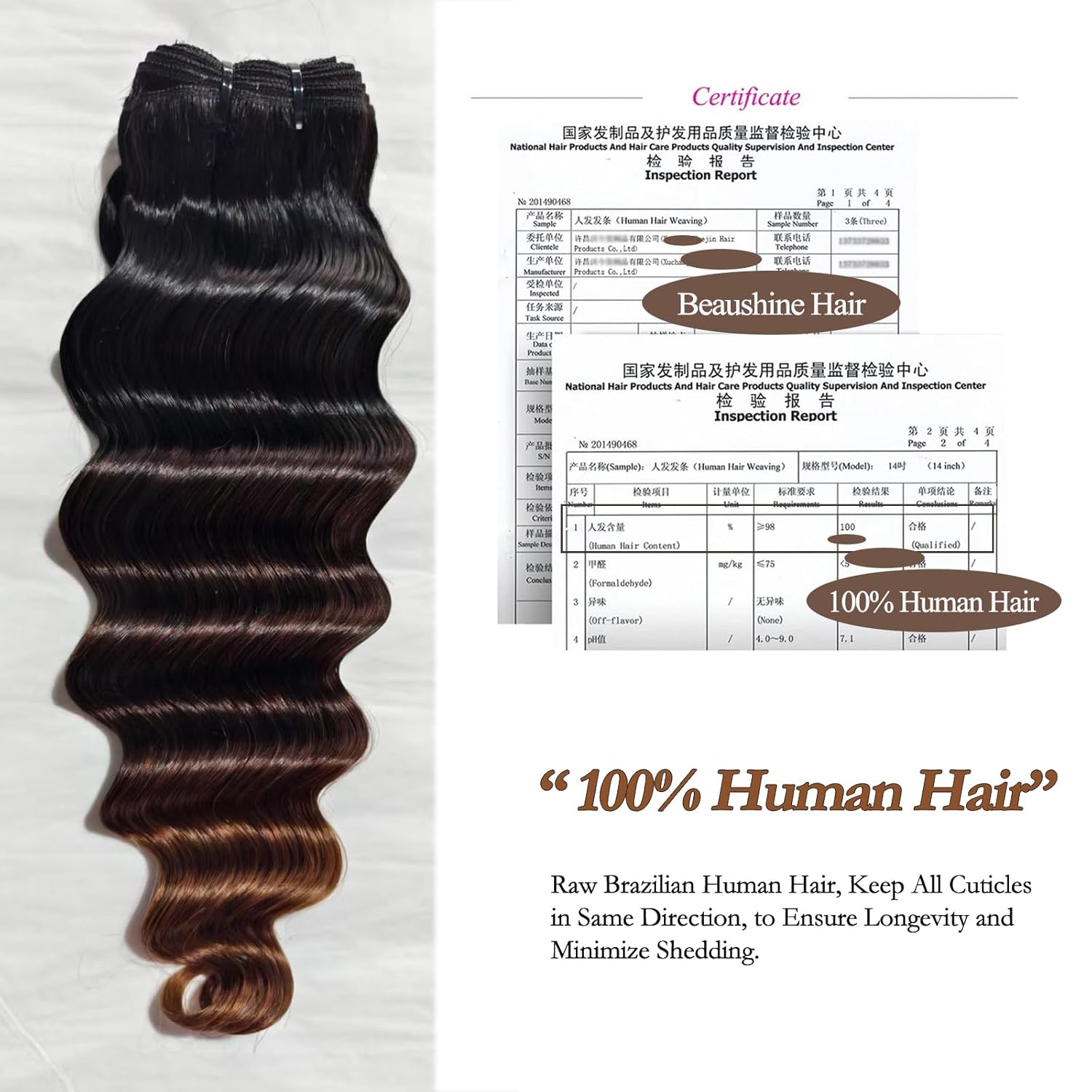 10A Loose Deep Wave Ombre Bundles Human Hair with Closure(T1B/2/4, 16/18/20+16Inch), Chestnut Brown 3 Bundles with 4x4 Lace Closure, Real Remy Hair Thick 3 Tone Weave With Dark Root