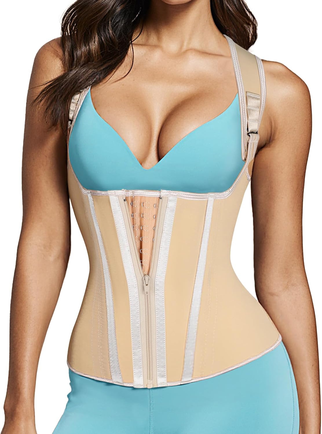 Waist Trainer For Women With Adjustable Shoulder Strap Tummy Control Body Shaper Underbust Corset Workout Girdle