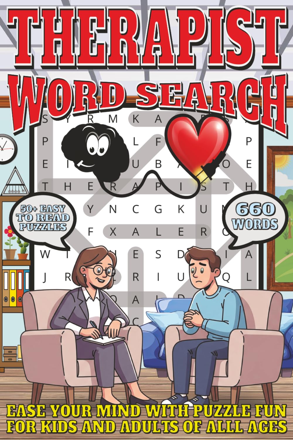 Therapist Word Search: Easy To Read Print With 50+ Puzzles About Therapists, Psychology, Mental Health, And More | 6x9 inch, 110 pages | Gift For Holidays, Vacations, and Spare Time
