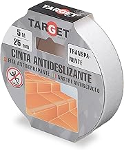 TARGET Non-Slip Adhesive Tape, Safety Stairs Ramps | for Indoor and Outdoor, Anti-fall (Transparent, 5 m x 25 mm)