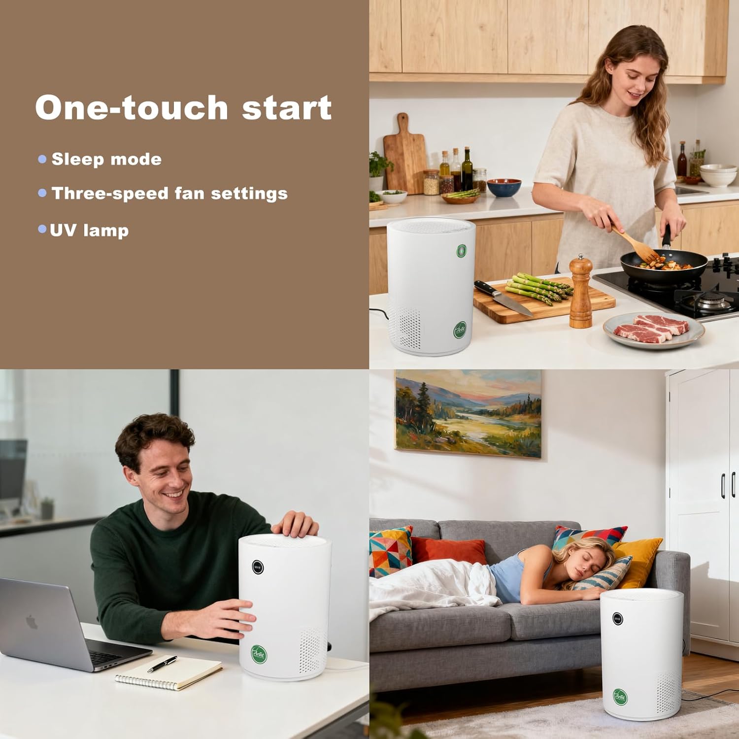 Air Purifiers for Bedroom,H13 True HEPA Air Purifier with 5-Layer Filtration for Pollen/Smoke/Dust/Pet Dander/Odor/Hair,Portable Small Air Purifiers for Home/Office/Living Room(KJ80A White)