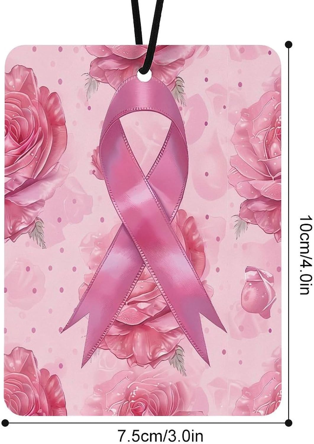 Breast Cancer Awareness Ribbon Roses Car Air Freshener Hanging Car Incense Chip Diffuser Scented Decor for Car Interior Accessories White-style