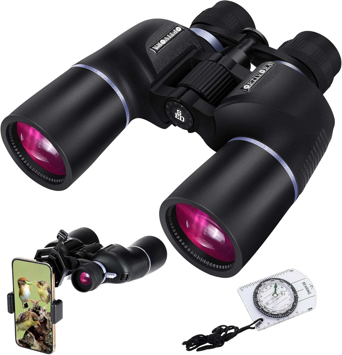 10-32x60 Zoom Binoculars for Adults High Powered with BAK4,SMC Lenses,These Long-Range Binoculars for Adults are Perfect for Bird Watching,Hunting,Whale Watching,etc.