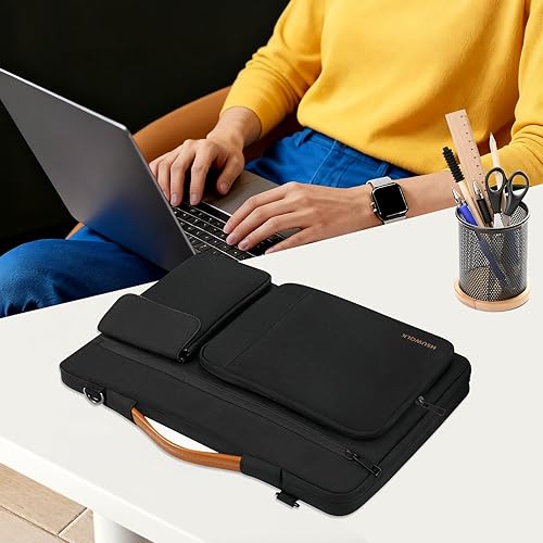 Miniatura 6 de 360 - Bolsa de hombro protectora para laptop de 15.6 pulgadas, bolsas de computadora de 15-15.6 pulgadas, compatibles con MacBook Pro de 16