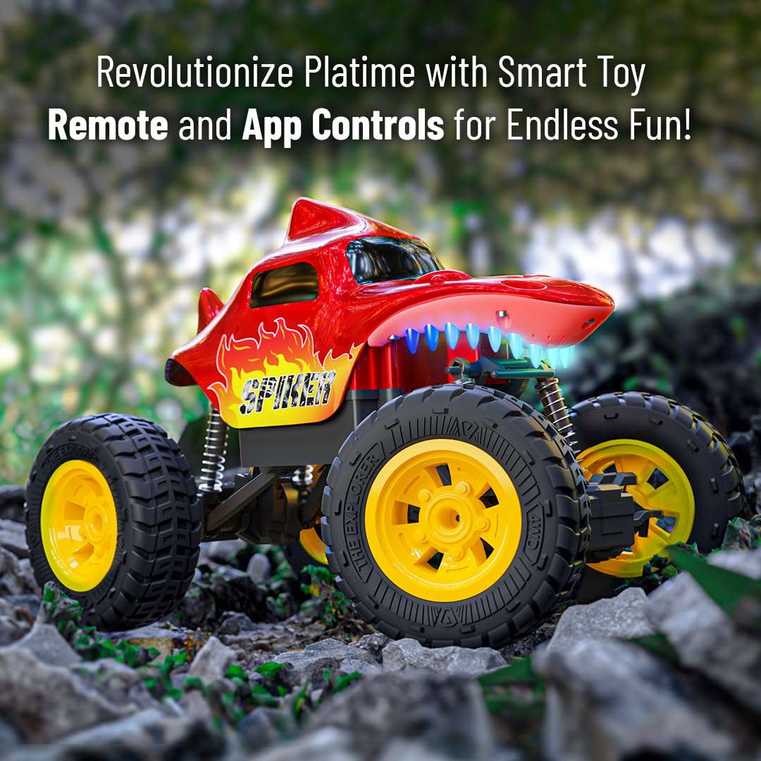 Mirana Spiker 2WD RC Car for Kids | High-Speed ATV Remote & App-Controlled Rock Crawler | USB Rechargeable Offroad Monster Truck with Bluetooth Speakers & RGB Lights | for Boys & Girls (Red) 4