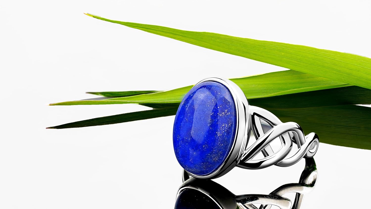 Lapis Lazuli Silver Celtic Design Ring – Handmade 925 Sterling Silver 10x14 mm Gemstone Ring – Vintage Style Jewelry for Men & Women