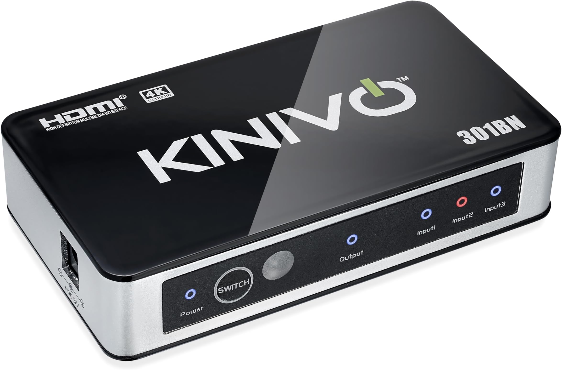 Premium 301BN High speed HDMI switch with IR wireless remote and UK plug - supports 3D, 1080p (301BN - 3 Port)