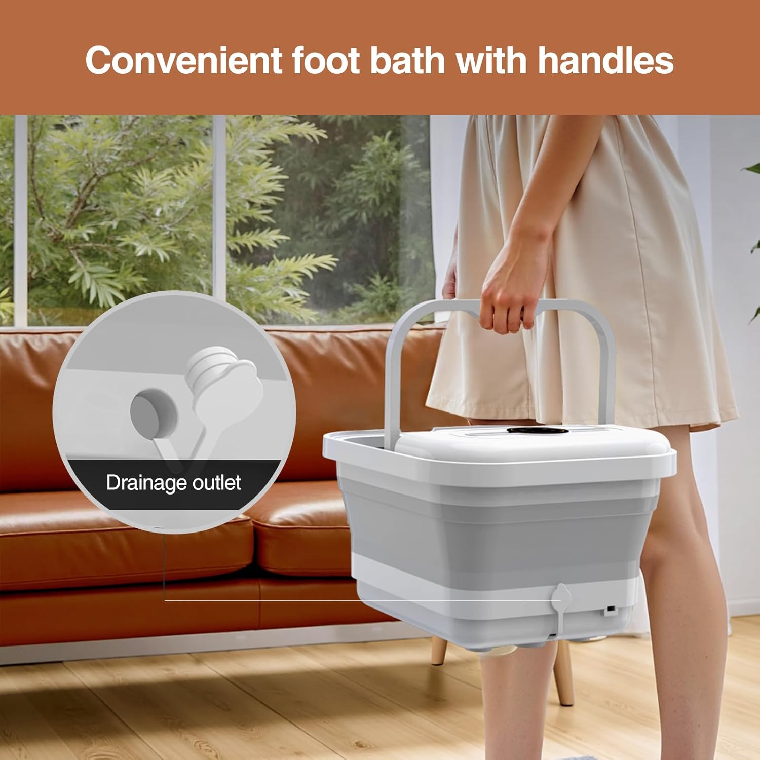 ZhanHao Pedicure Foot Spa, Foot Spa Bath Massager with Heat, Collapsible Bath Soak Tub, Portable for Any Casual Scene to Help You Relax