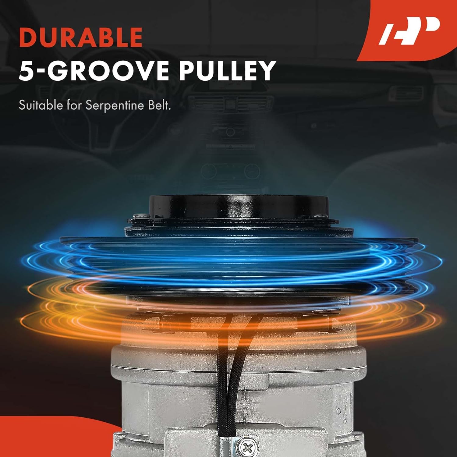 A-Premium Air Conditioner AC Compressor with A/C Clutch (w/ 5-Groove Pulley) Compatible with Honda Accord 2.2L 1990 1991 1992 1993, with 10PA17C Compressor