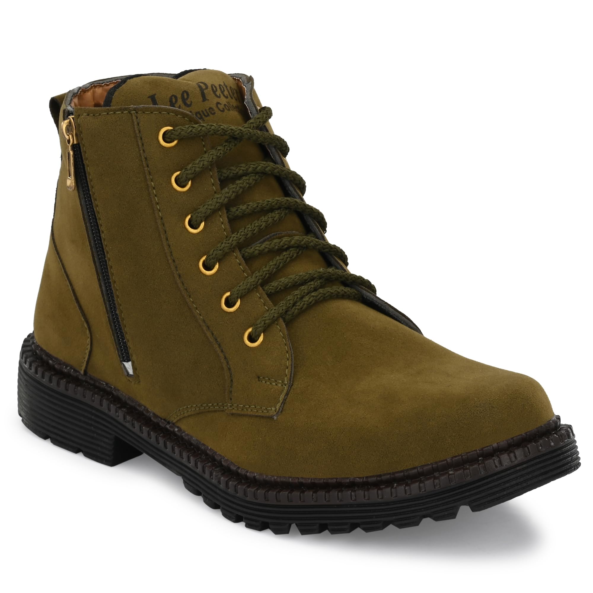 Leepeeter Mens Suede Leather Long Ankle Boots Super Solid Handmade Shoes for Biking Hiking (Green, 10) (B0D92QYY24) Amazon Price History, Amazon Price Tracker