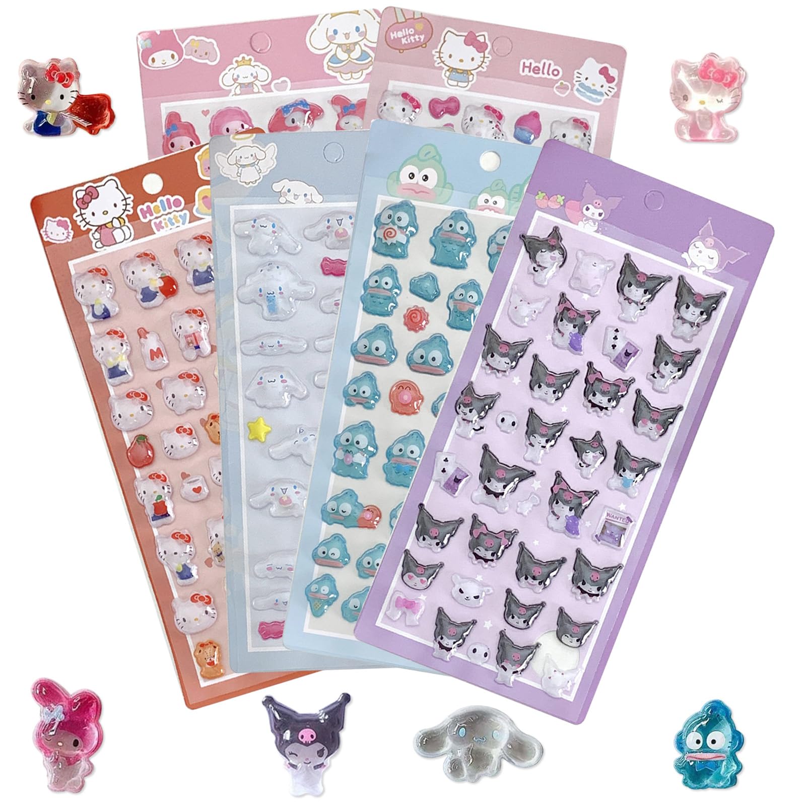 【6枚セット】ぷくぷくシール 3dシール 可愛い Lucktree ジュエル風 立体 泡ステッカー ステッカー 手帳用 貼り付け可能 女の子