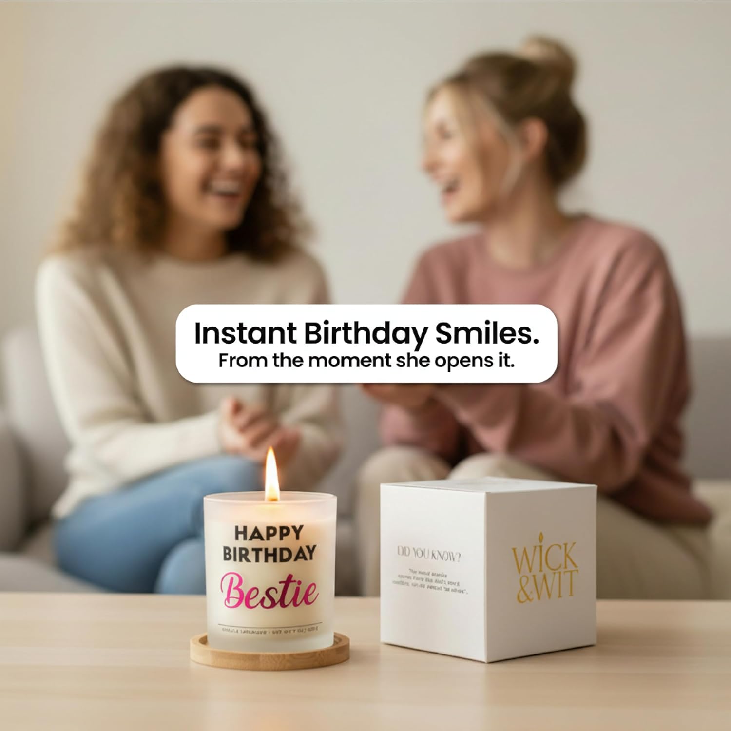 Best Friend Birthday Gifts for Women - Happy Birthday Bestie Candle Set