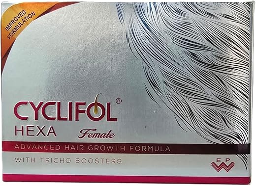 Cyclifol Hexa Female Advanced Hair Growth Formula with Tricho Boosters, Hair Supplement for Women